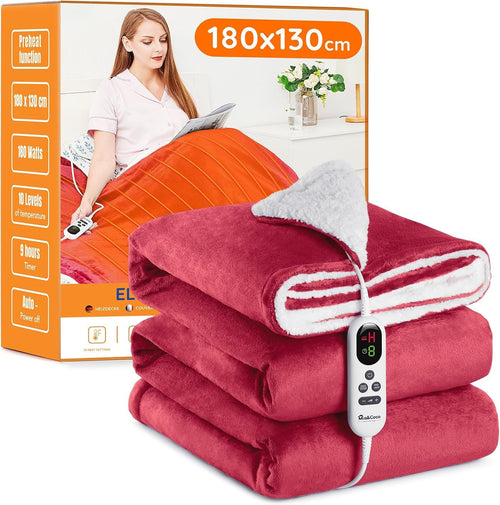Electric Heated Throw Blanket Fast Heat 10 Levels Sherpa Flannel