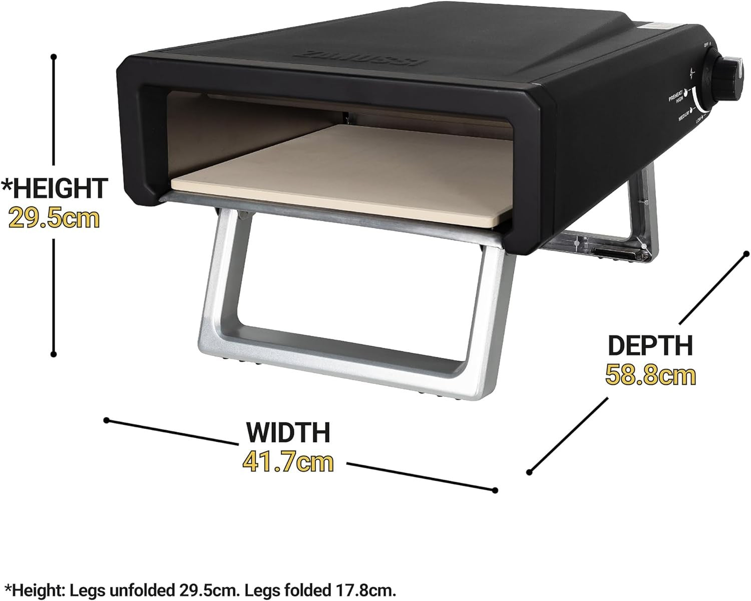 12" Gas Pizza Oven Outdoor BBQ Grill with Paddle & Waterproof Cover Black