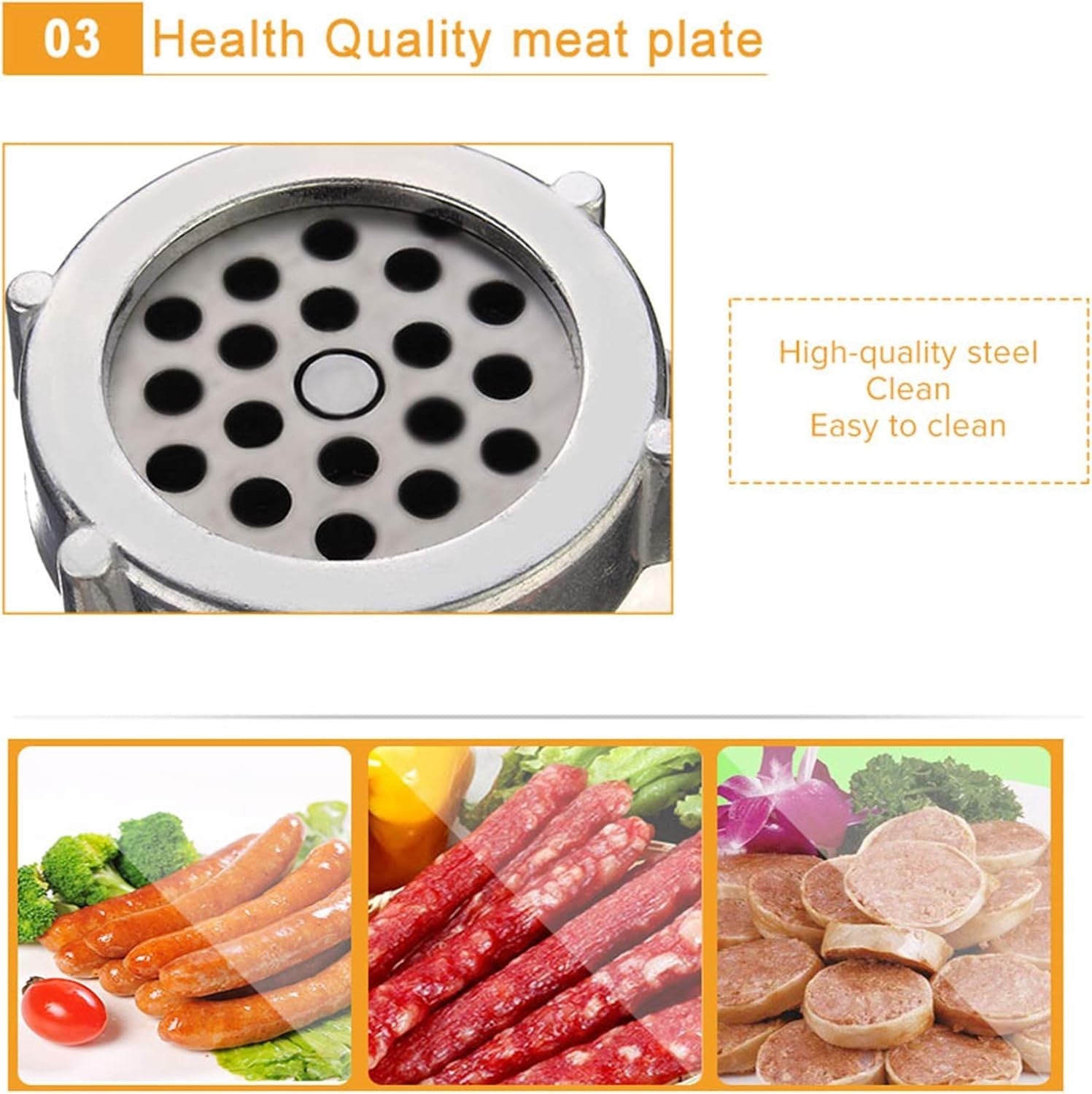 Manual Meat Grinder Sausage Stuffer Aluminium Mincer Table Clamp