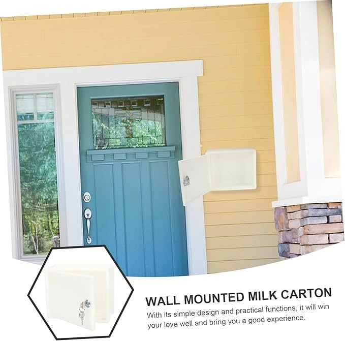 Lockable Wall Mount Mailbox for Outdoors – Durable Plastic, Cute Milk Bottle Box