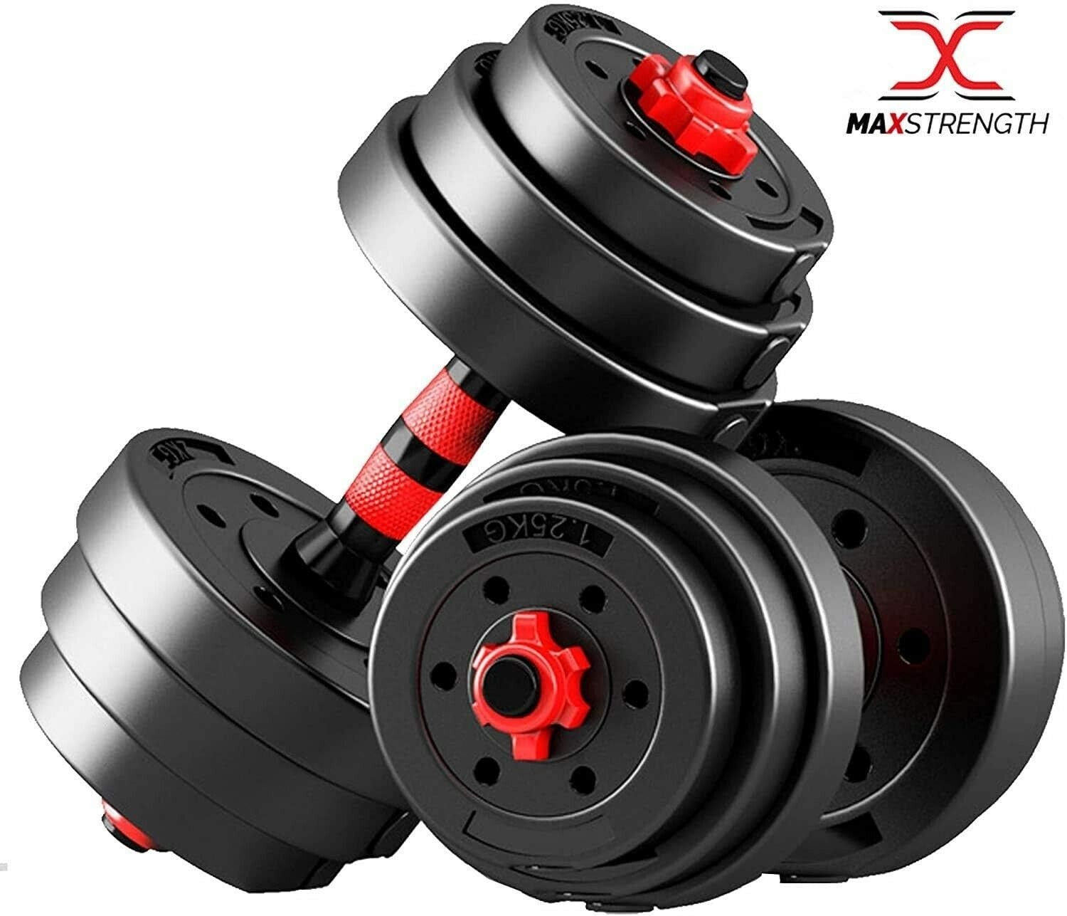 25KG Adjustable Dumbbell Barbell Set Spinlock Vinyl Home Gym Weights