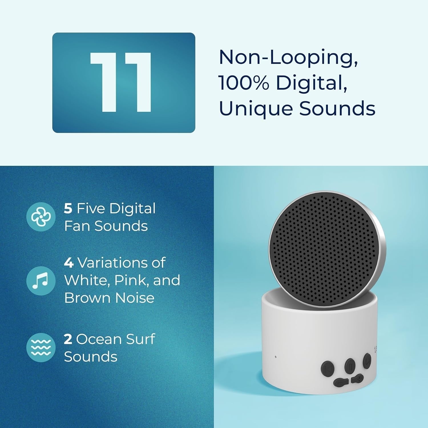 Portable White Noise Machine Bluetooth Speaker USB-C Rechargeable Travel