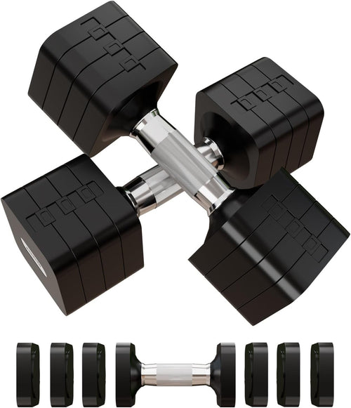 Adjustable Dumbbells Pair 15–50LB Anti-Roll Hand Weights Home Gym Set