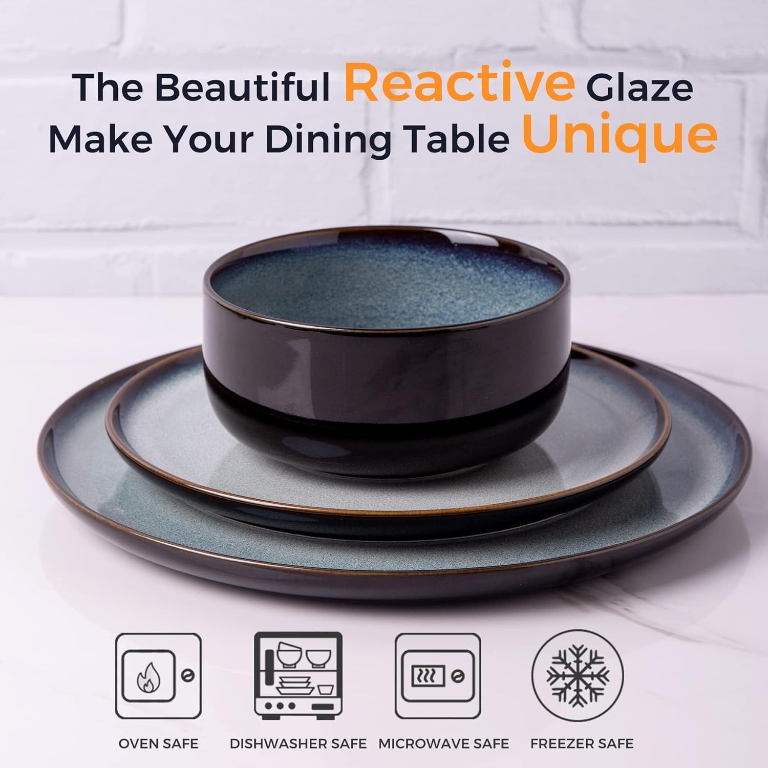 6x Stoneware Side Plates 21.5cm Scratch Resistant Salad Dessert Plates