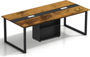 Expandable Office Conference Table 6–20 Person w/ Cable Ports & Storage Shelf