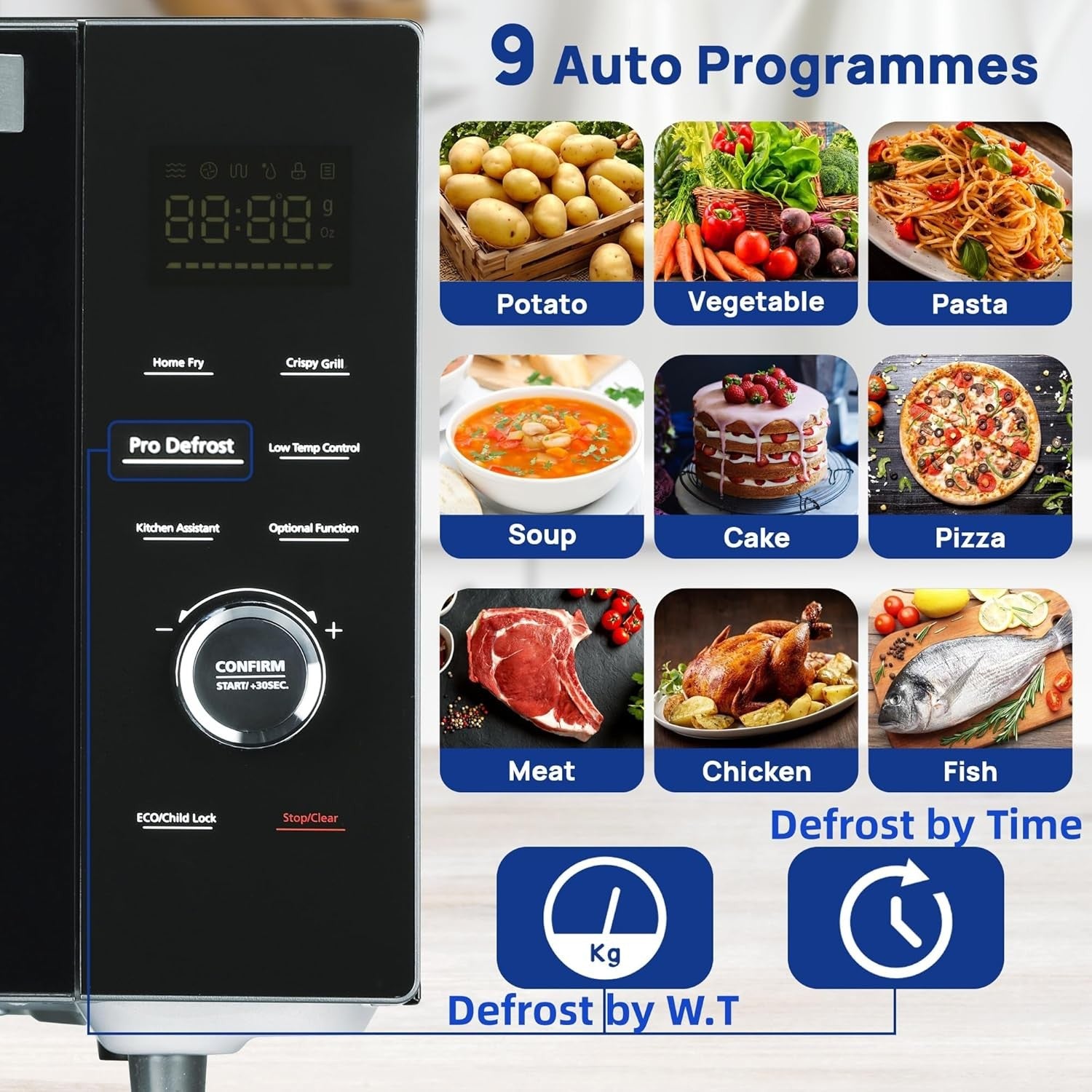 Smad 34L Combination Microwave Oven 1000W Microwave 2400W Grill/Convection