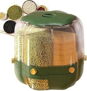 6 Grid Rotating Rice Dispenser Airtight Cereal Storage Container