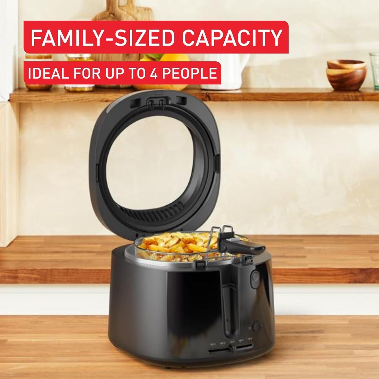 3L Deep Fat Fryer Extra Large Viewing Window Adjustable Temp Easy Clean