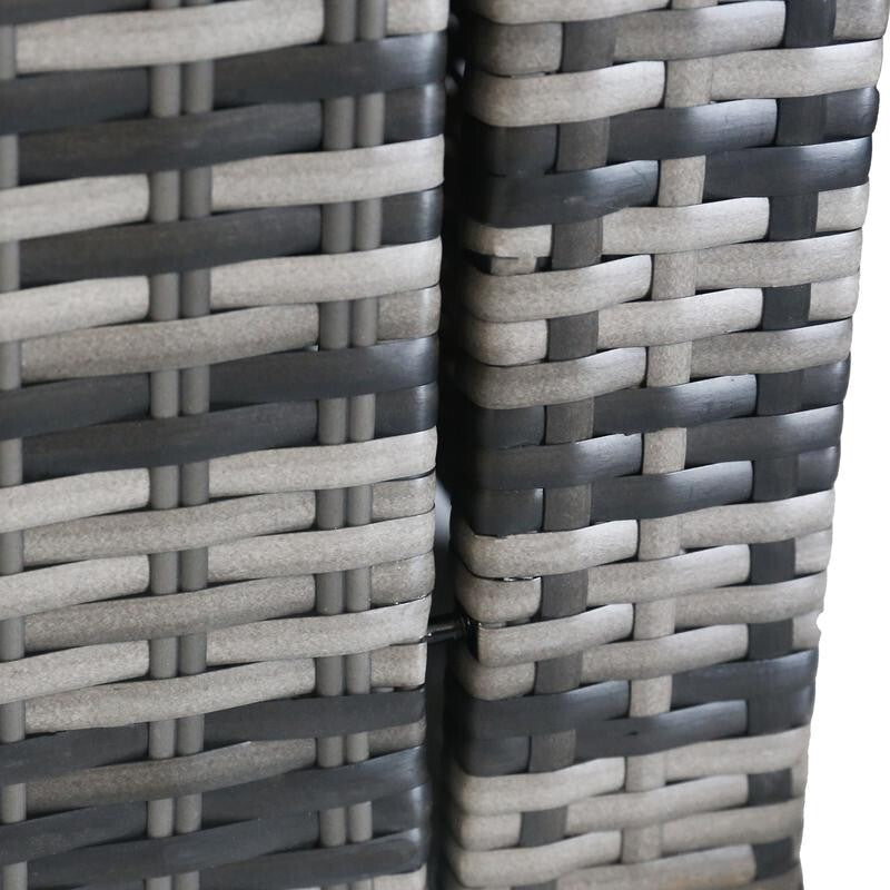 5 Seater Rattan Garden Corner Sofa Set with Table Grey Outdoor Furniture