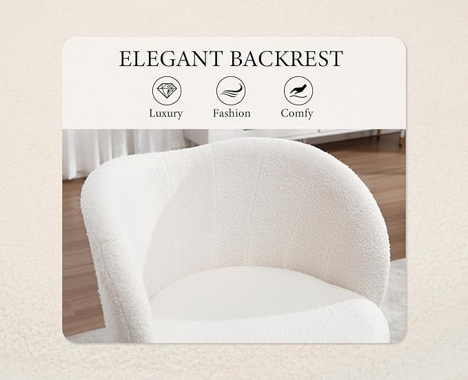 Faux Fur Accent Armchair Gold Metal Legs Vanity Cocktail Chair