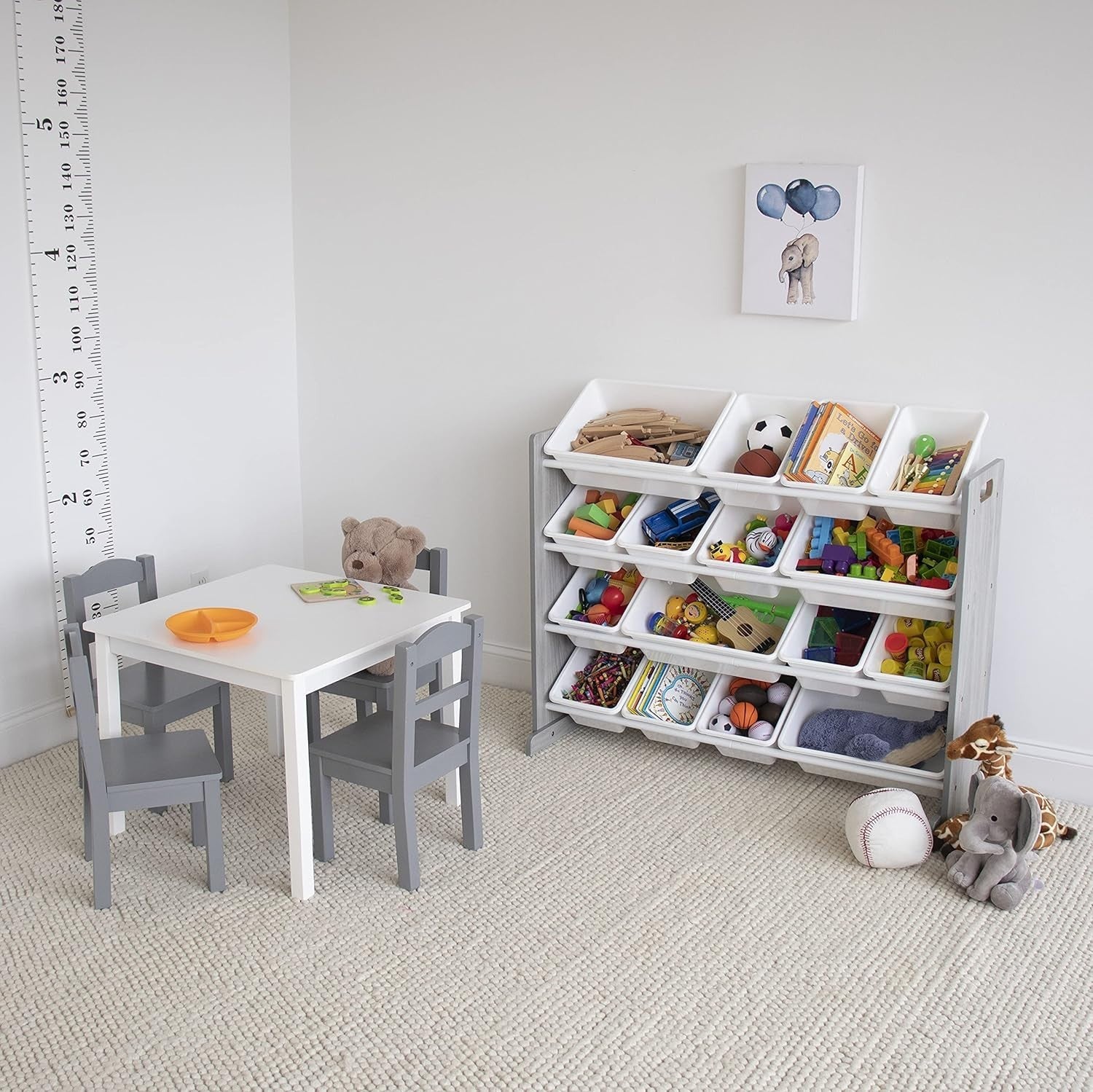 Kids Wooden Table & 4 Chairs Set for Learning, Play, Meals – Easy Clean