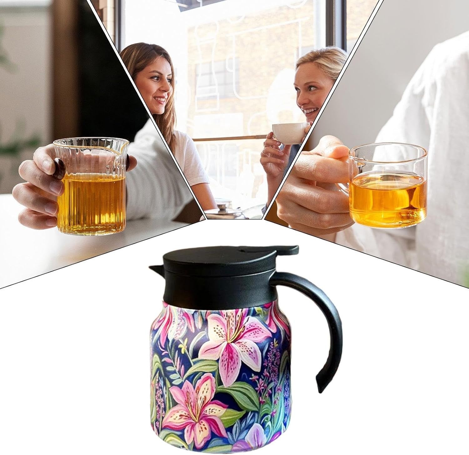 800ml Thermal Teapot Insulated Stainless Steel Tea Pot with Filter