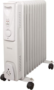 Portable 11-Fin Oil Filled Radiator 2500W Adjustable Thermostat White