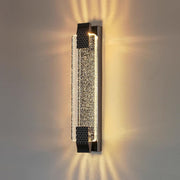 Black Crystal LED Wall Light | Modern Tri-Color Sconce for Hall & Bedroom