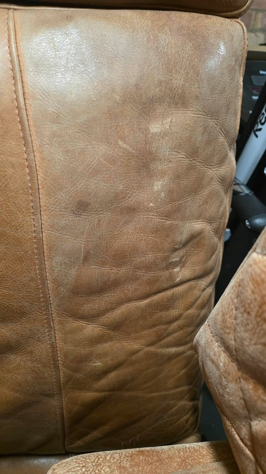 Utah Tan Large Leather Corner Sofa + Armchair (PTP)