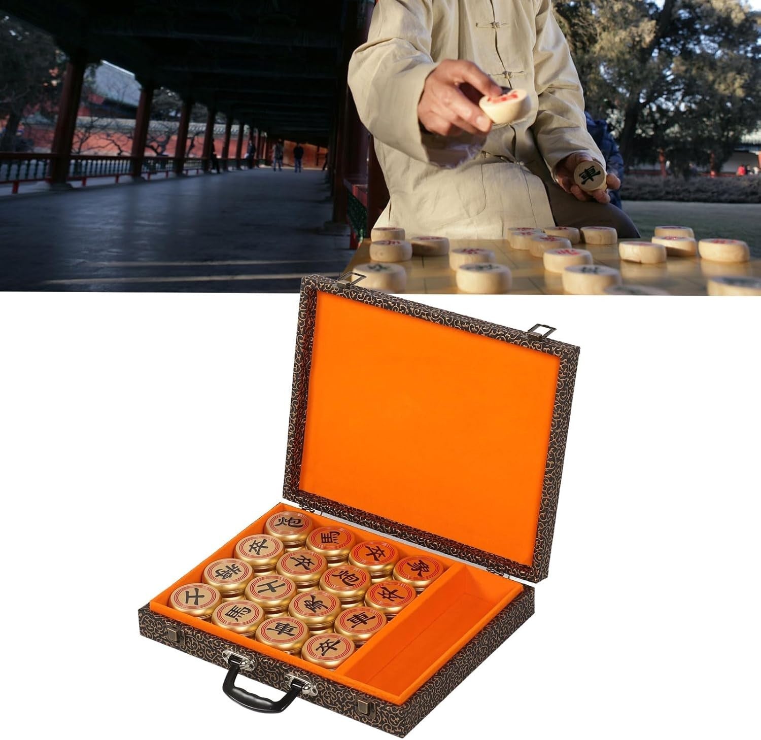 Premium Xiangqi Chess Set Aluminum Folding Board Gift Ready