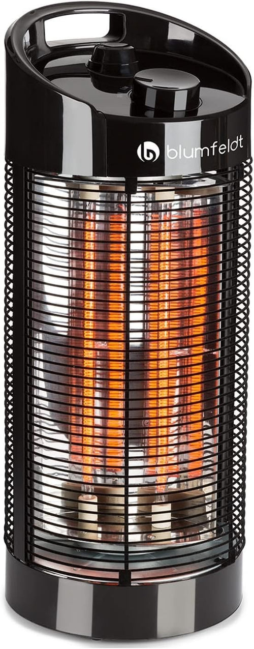 Portable Electric Infrared Heater 360° Oscillation 2 Heat Levels Silent Safe (S)