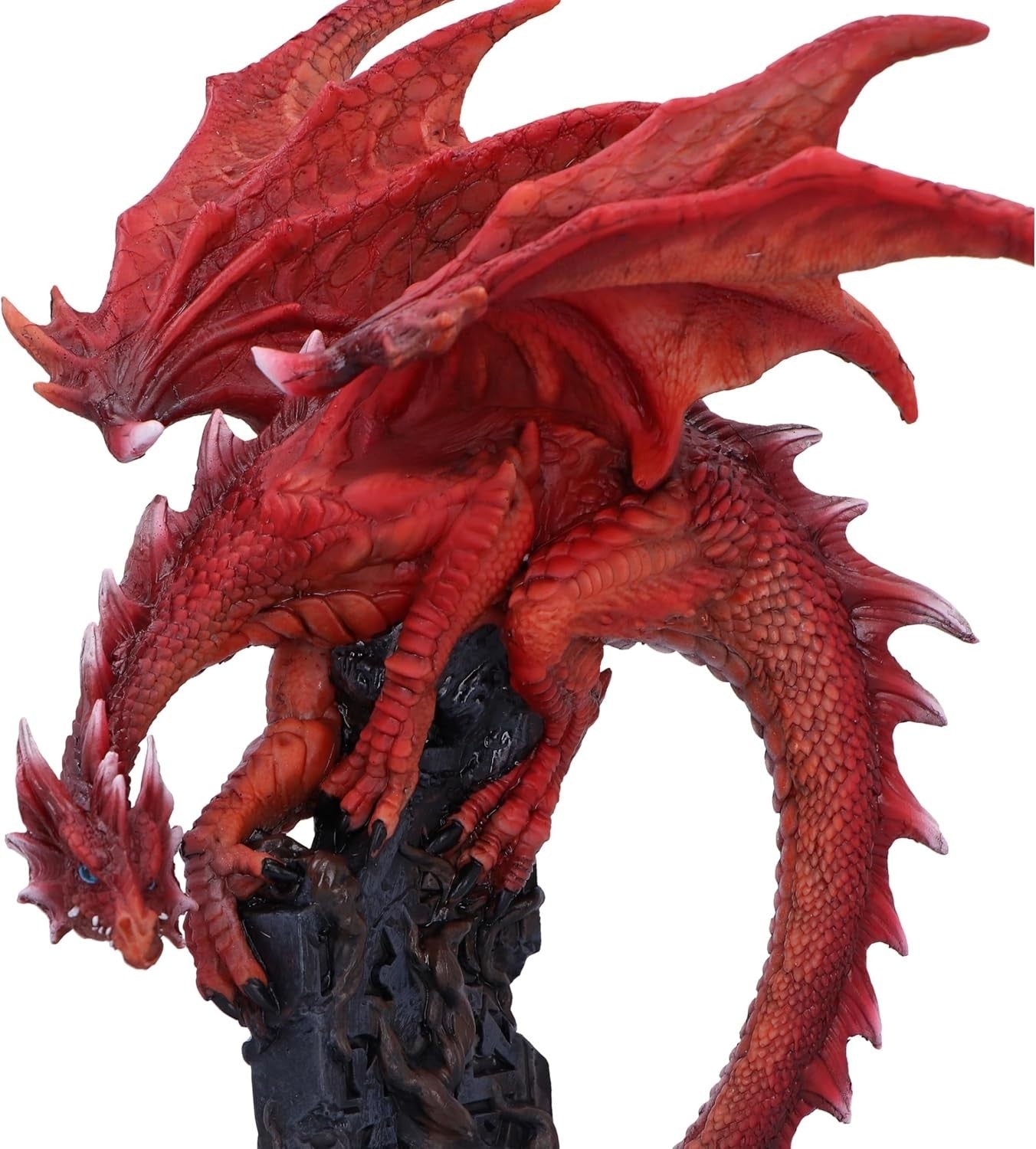 Large Red Dragon Figurine 28.5cm | Resin Fantasy Statue | Mythical Home Decor