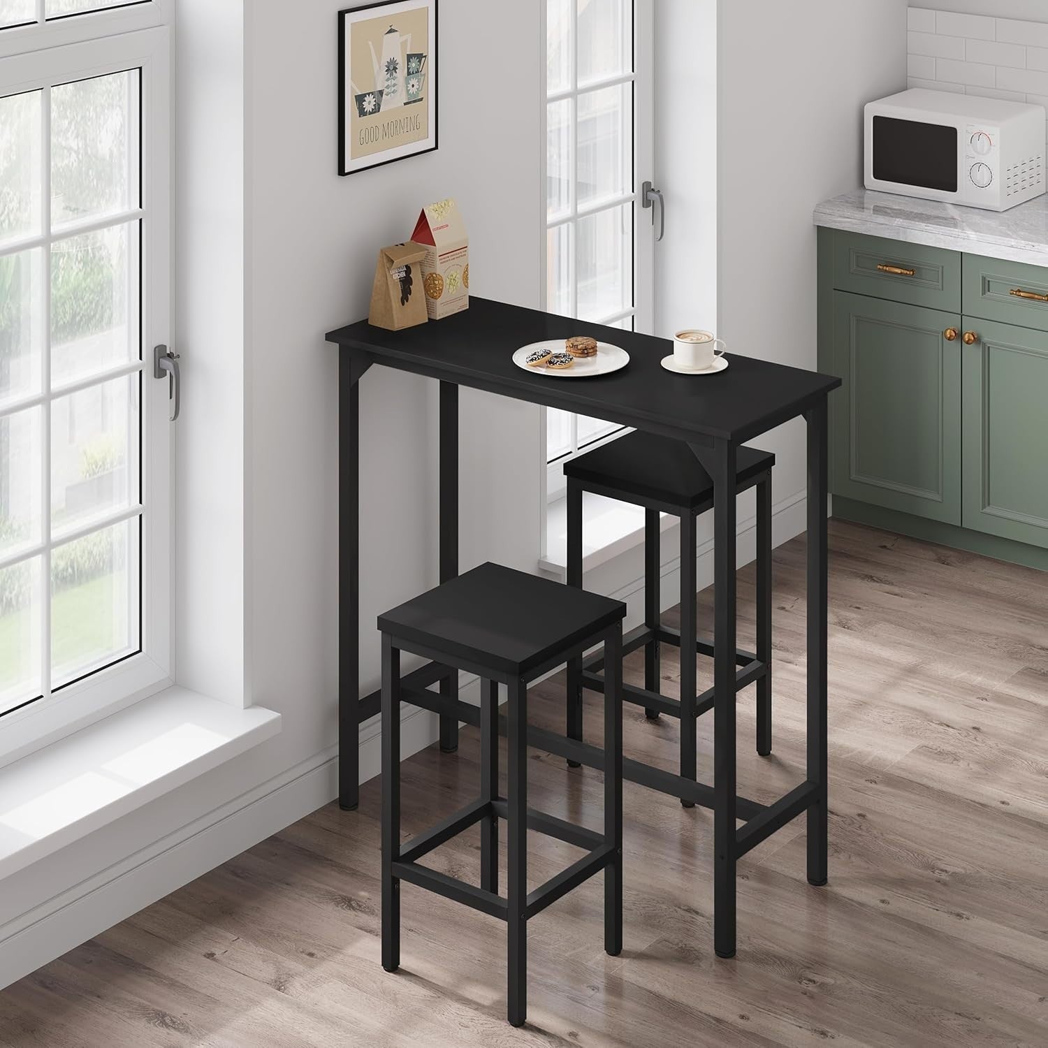 High Console Table Narrow Bar Table 100x40x100cm Durable Metal Frame