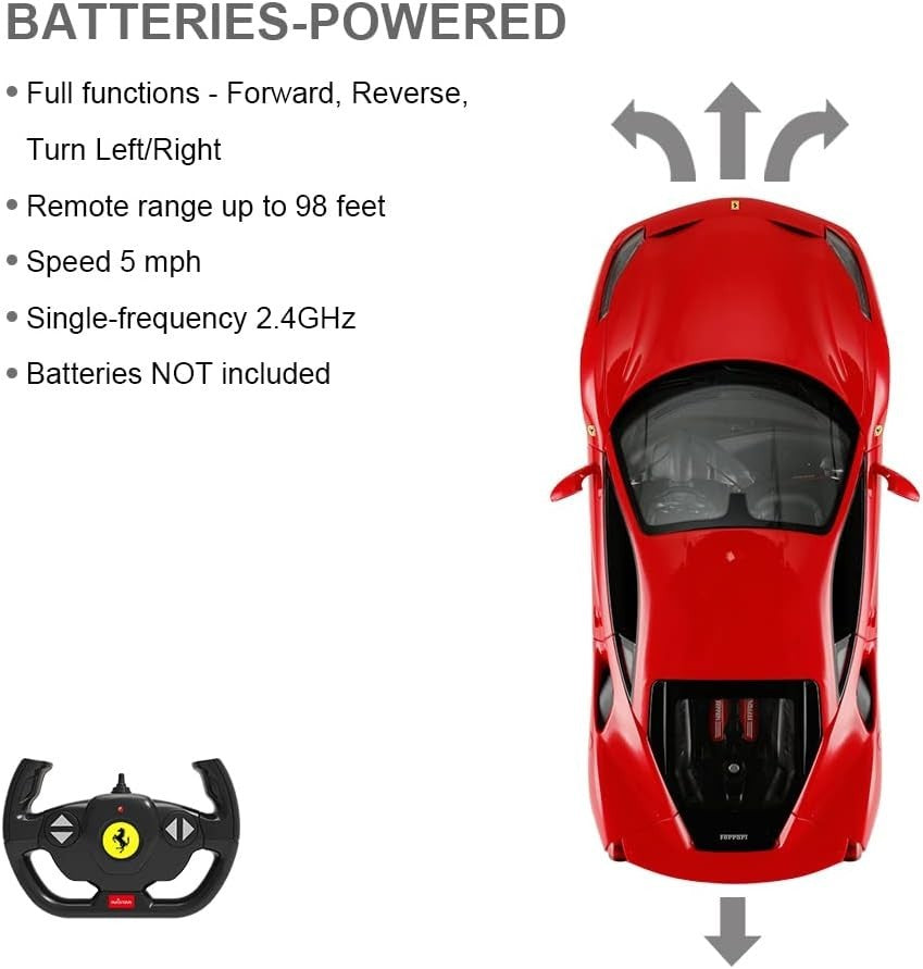 1:14 RC Car – Red 488 GTB Remote Control Toy Car for Kids & Boys