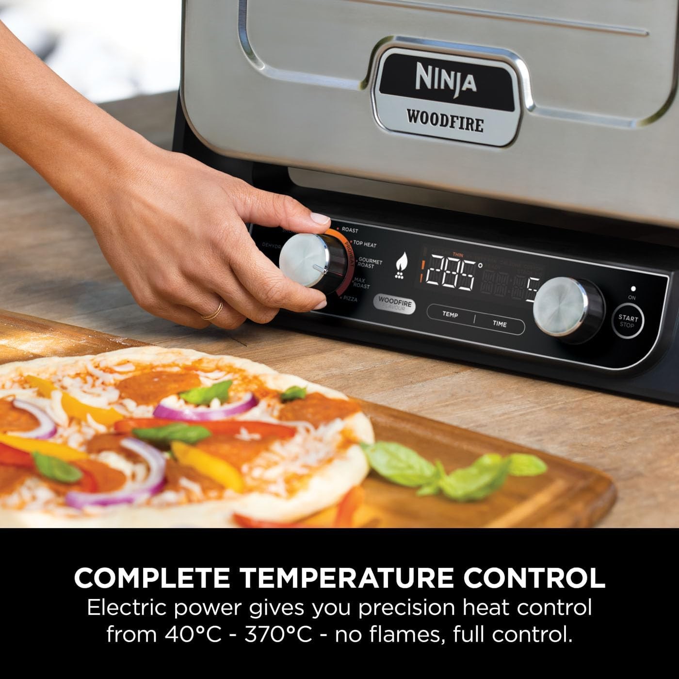 8-in-1 Electric Outdoor Pizza Oven BBQ Smoker with Rack & Pizza Stone