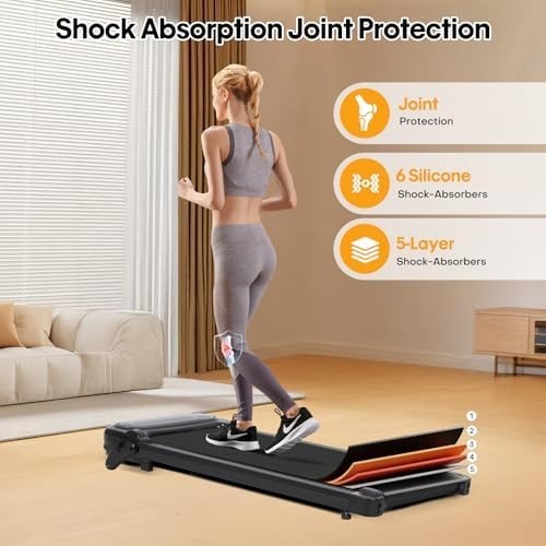 Under Desk Treadmill Walking Pad with Incline 1-6.5 KM/H LED Remote