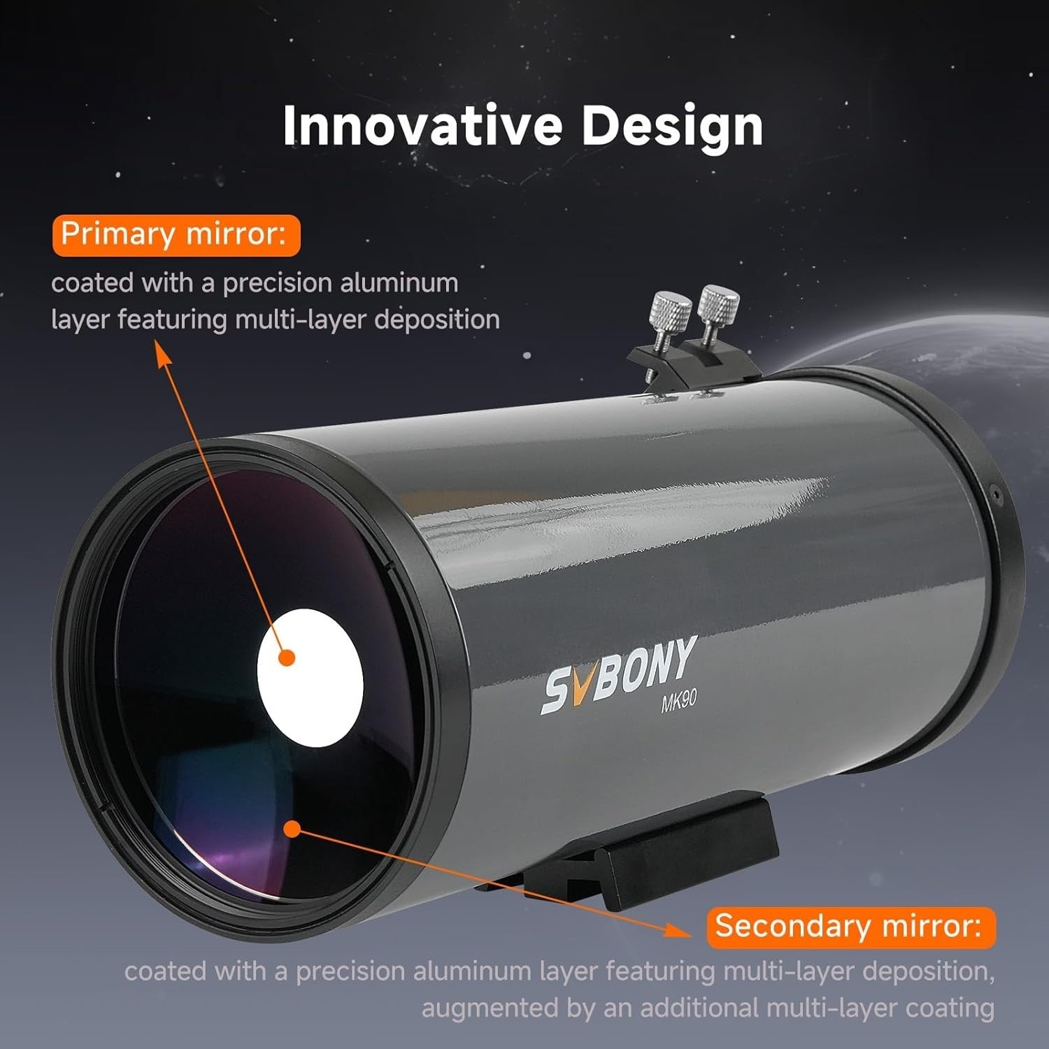 90mm Maksutov-Cassegrain Telescope OTA f/13.9 for Lunar & Planetary