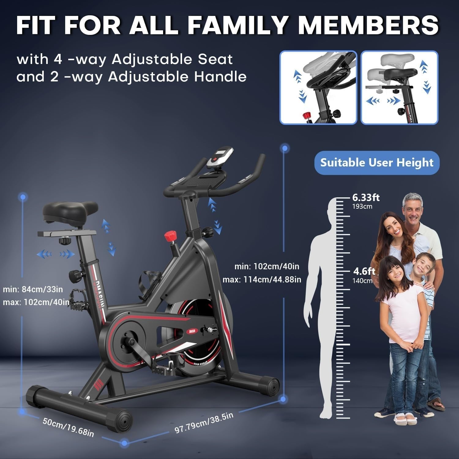 Magnetic Indoor Exercise Bike w/ LCD Monitor, Heavy-Duty Frame & 160kg Capacity