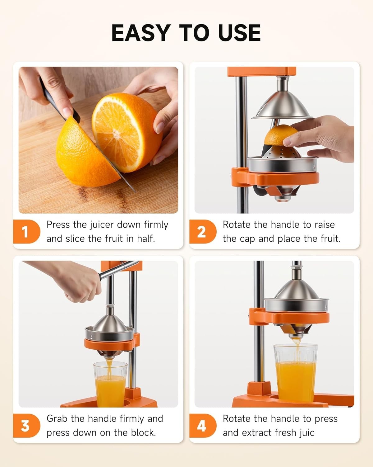 Heavy Duty Manual Citrus Press Juicer Dual Plates Lemon Orange Pom