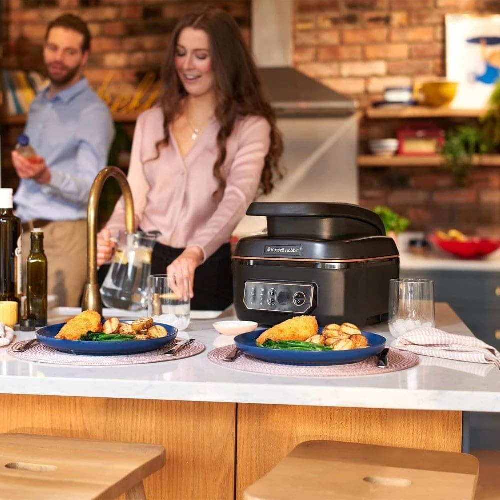 5.5L Air Fryer Multicooker 7-in-1 Grill Slow Cook Roast Bake 260°C Black