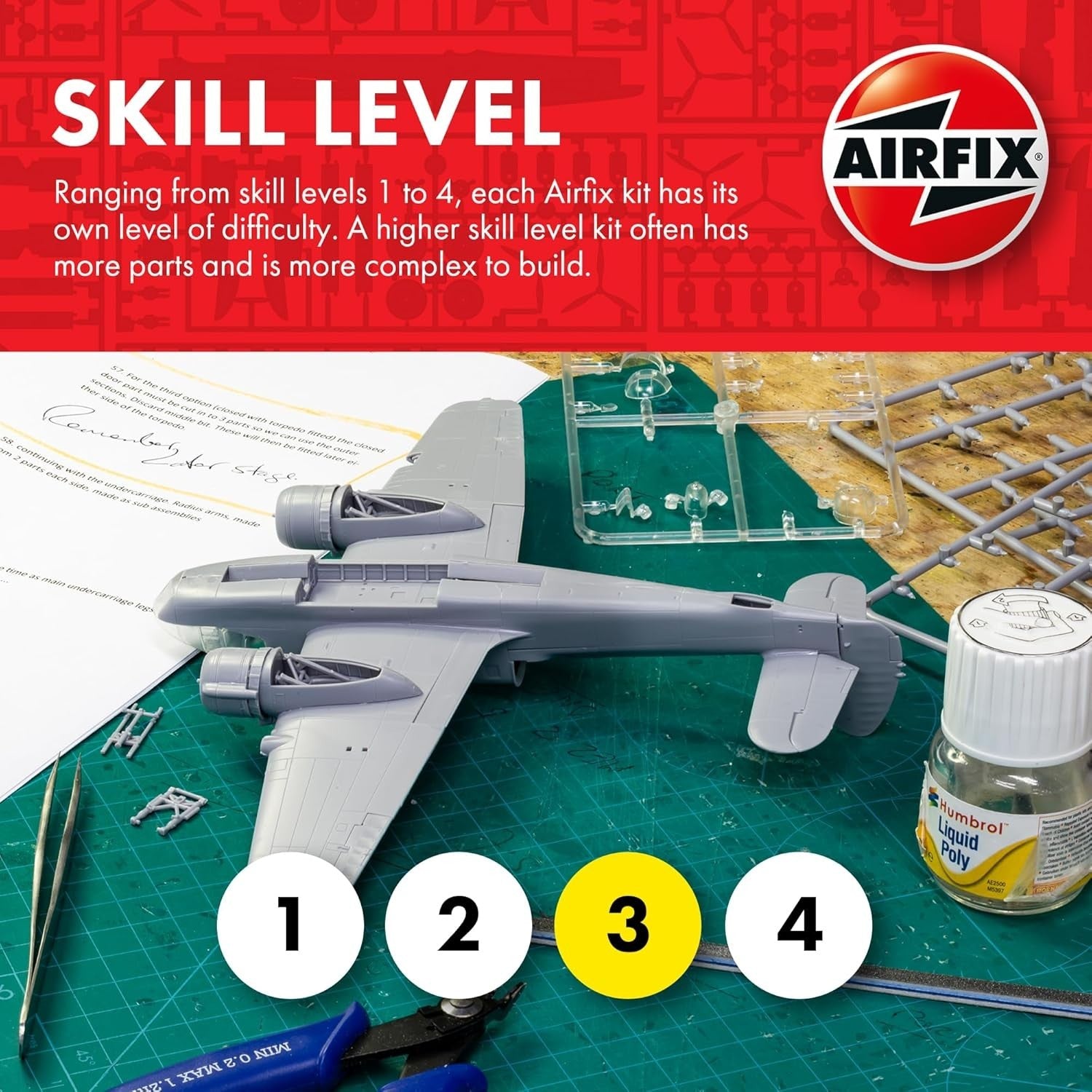 1:48 Scale WWII Fighter Plane Model Kit - Precision Build, Paint & Display
