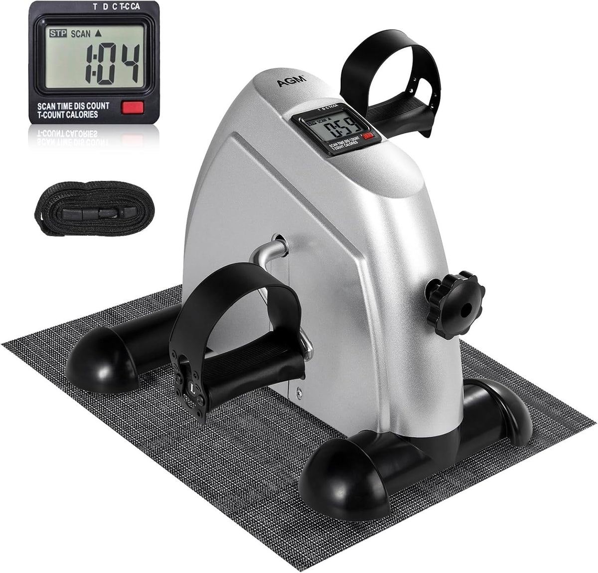 Mini Pedal Exerciser Under Desk Bike for Legs & Arms LCD Resistance