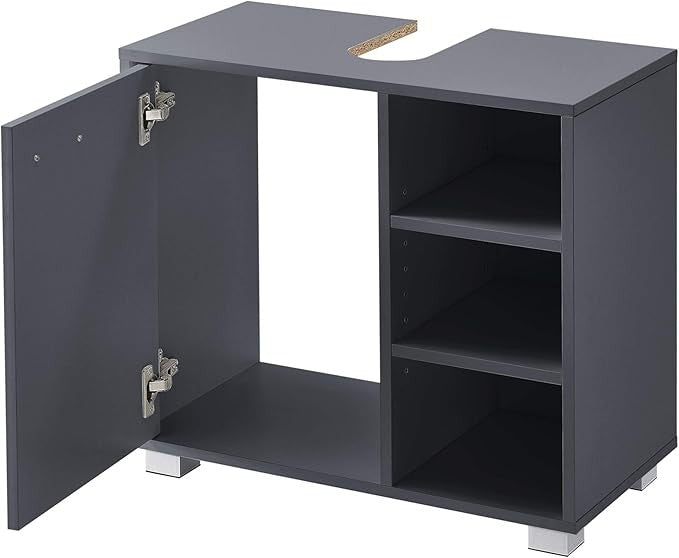 Dark Grey Bathroom Sink Cabinet 56x60x31cm Modern Vanity Storage Unit