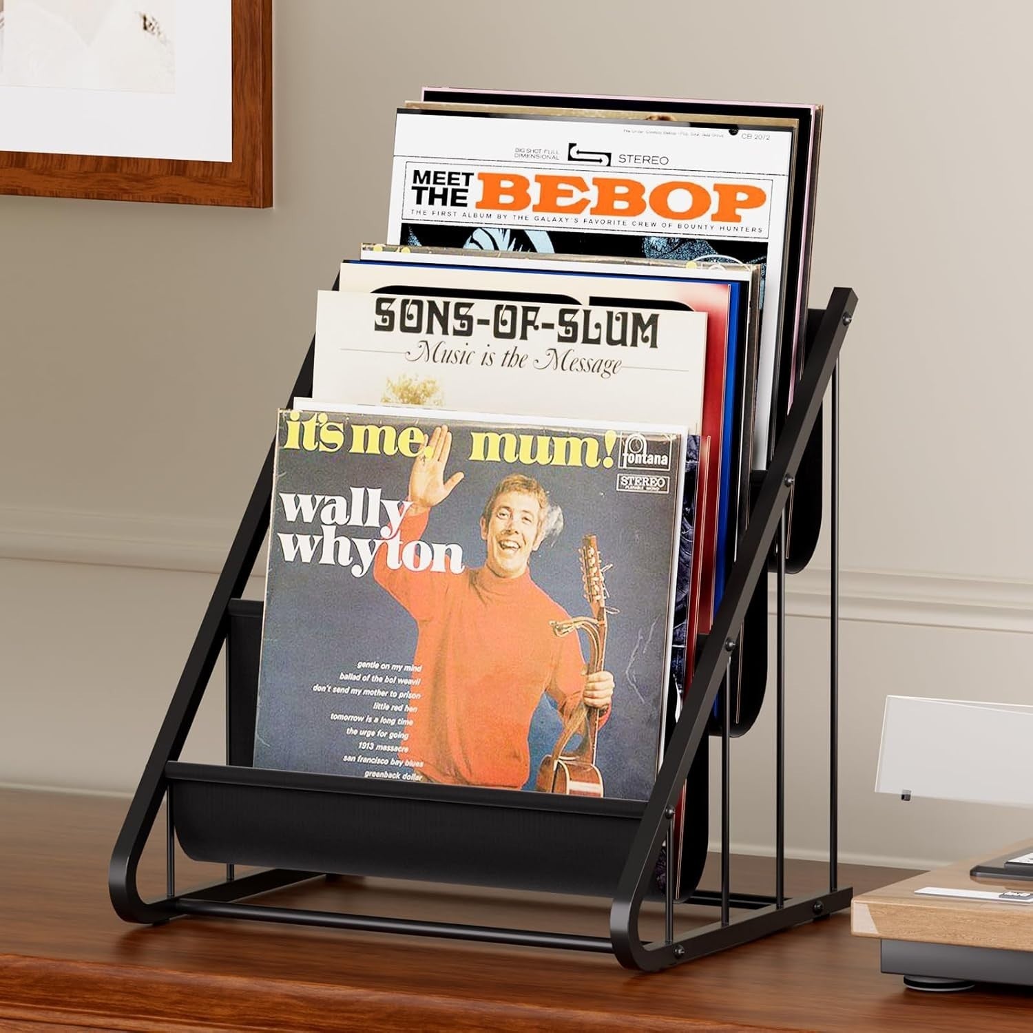3 Tier Vinyl Record Storage Stand LP Album CD Rack Holder Organizer