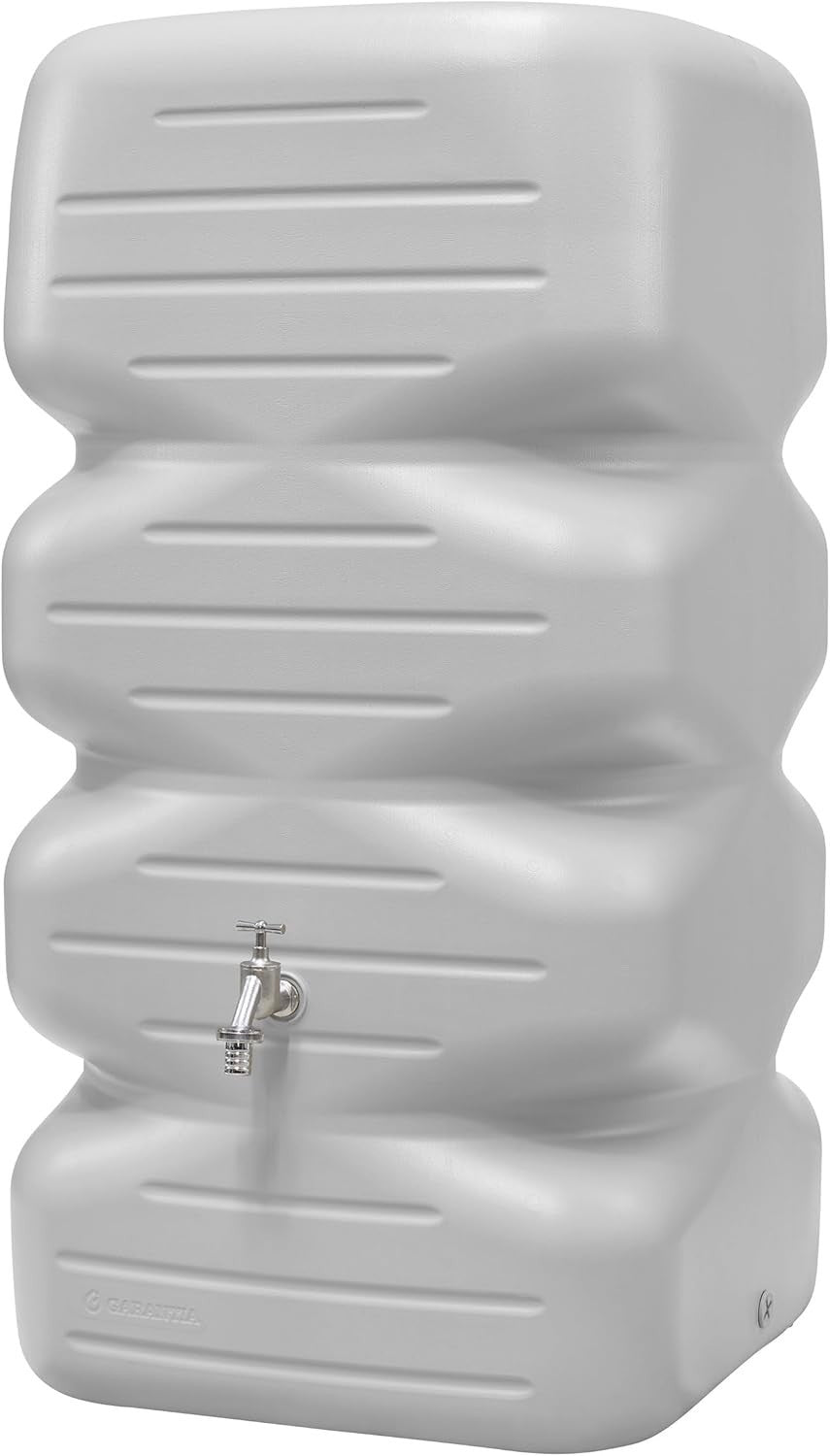 340L Concrete Grey Square Garden Water Butt – Rainwater Storage Tank
