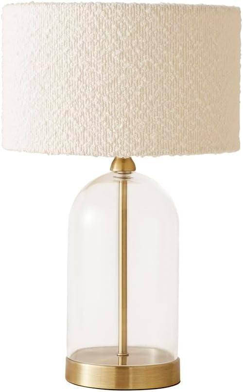 Gold Glass Table Lamp Pink Velvet Shade Bedside Desk Lamp Bulb