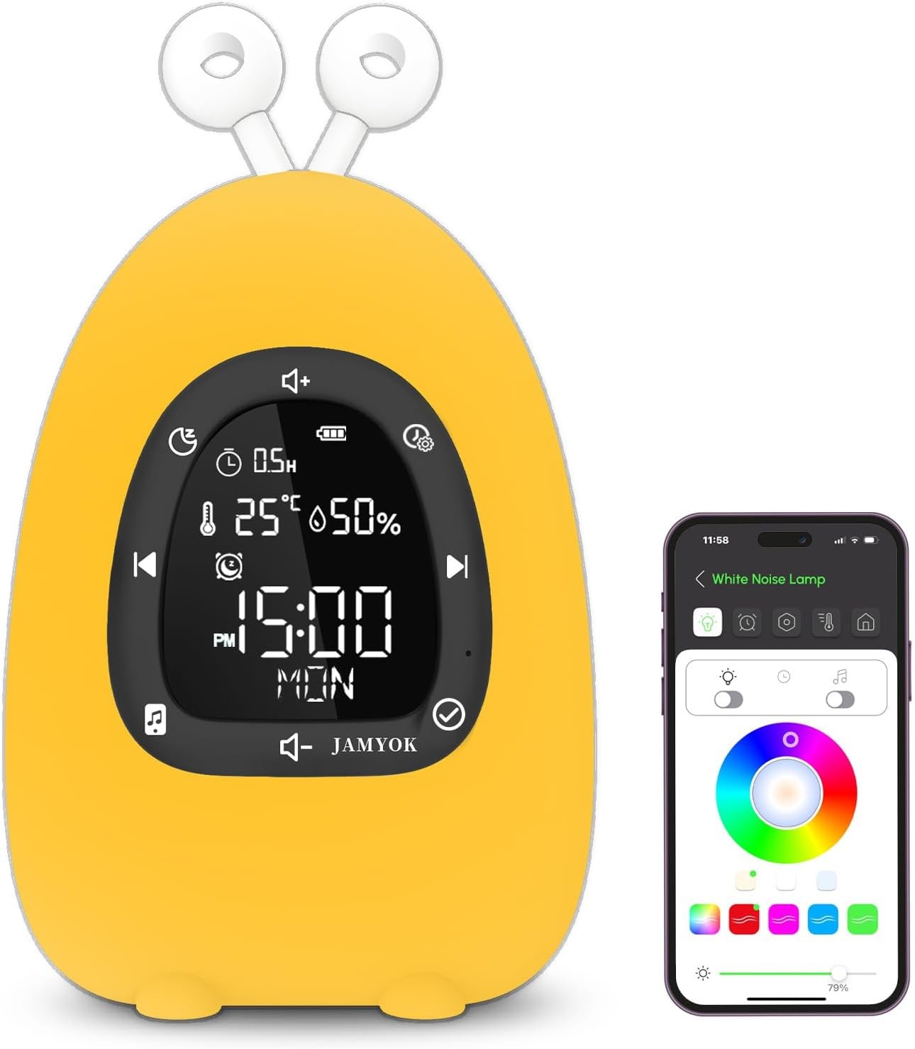 Sunrise Alarm Clock Wake Up Light White Noise App Control Night Light