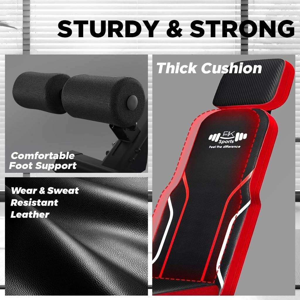 Adjustable Folding Weight Bench 300kg Incline Decline Home Gym