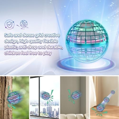Hand-Controlled Flying Orb Ball Drone Toy with RGB Lights for Kids
