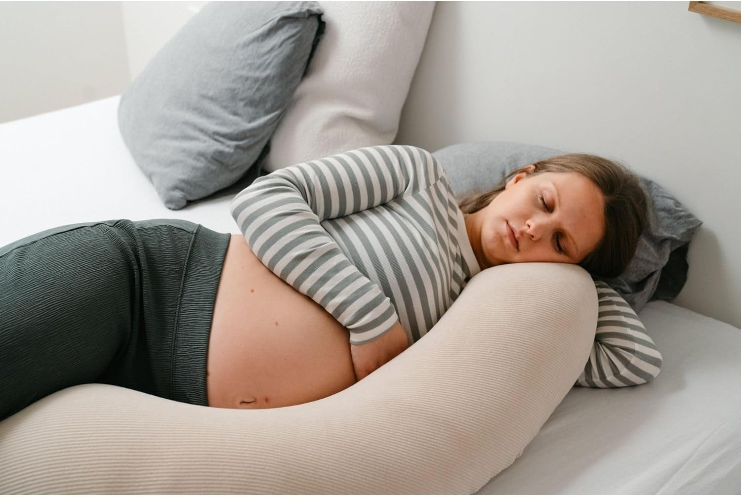 Pregnancy Support Pillow Full Body Maternity Feeding Cushion Organic Cotton