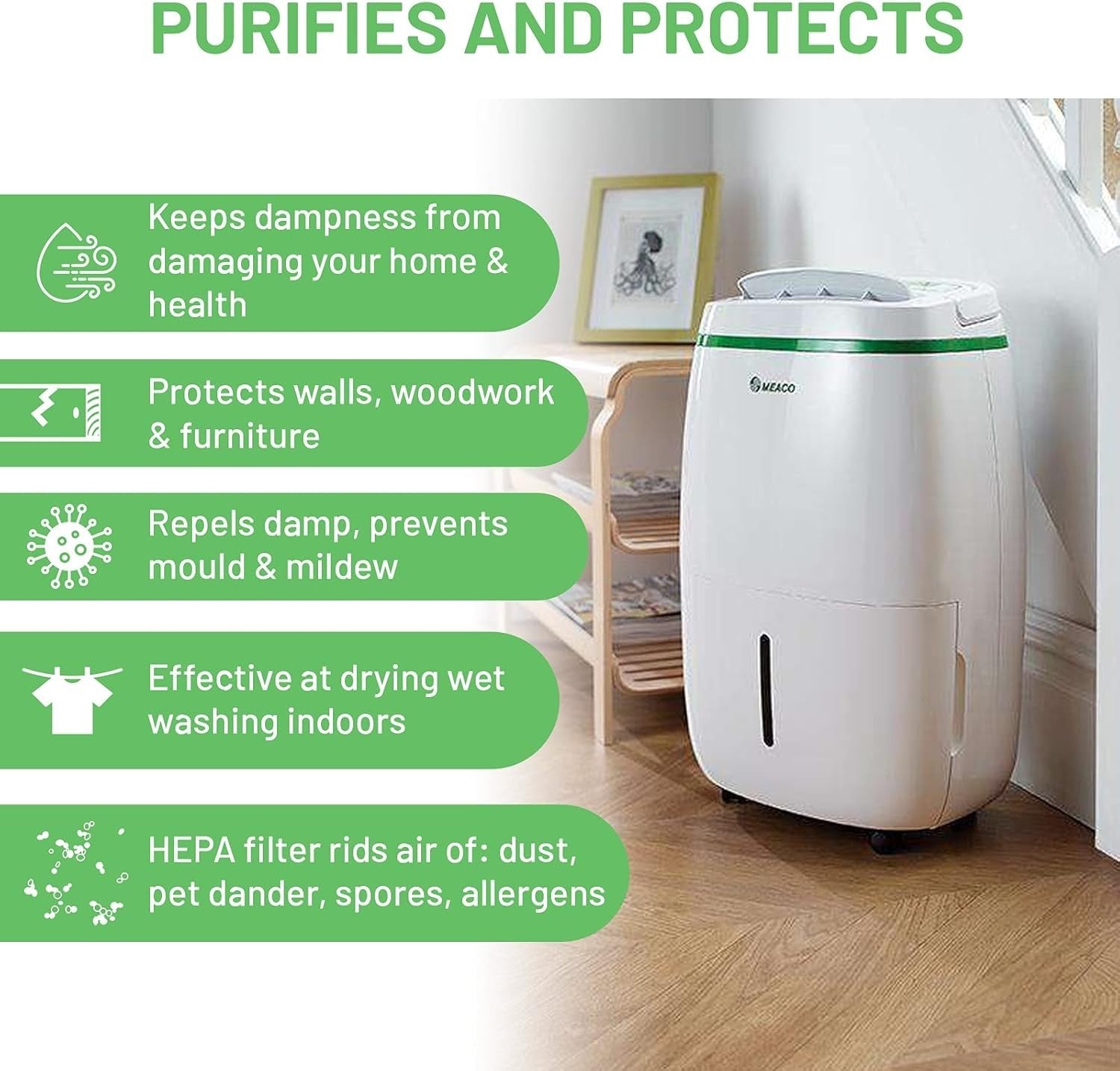 20L Dehumidifier Air Purifier 2 in 1 HEPA Low Energy Large Home