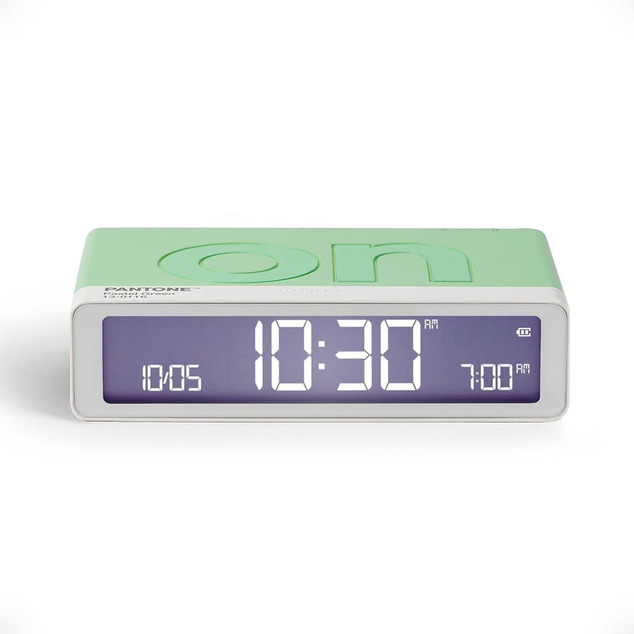 Flip Digital Alarm Clock Reversible On Off Touch Snooze Rechargeable Mint