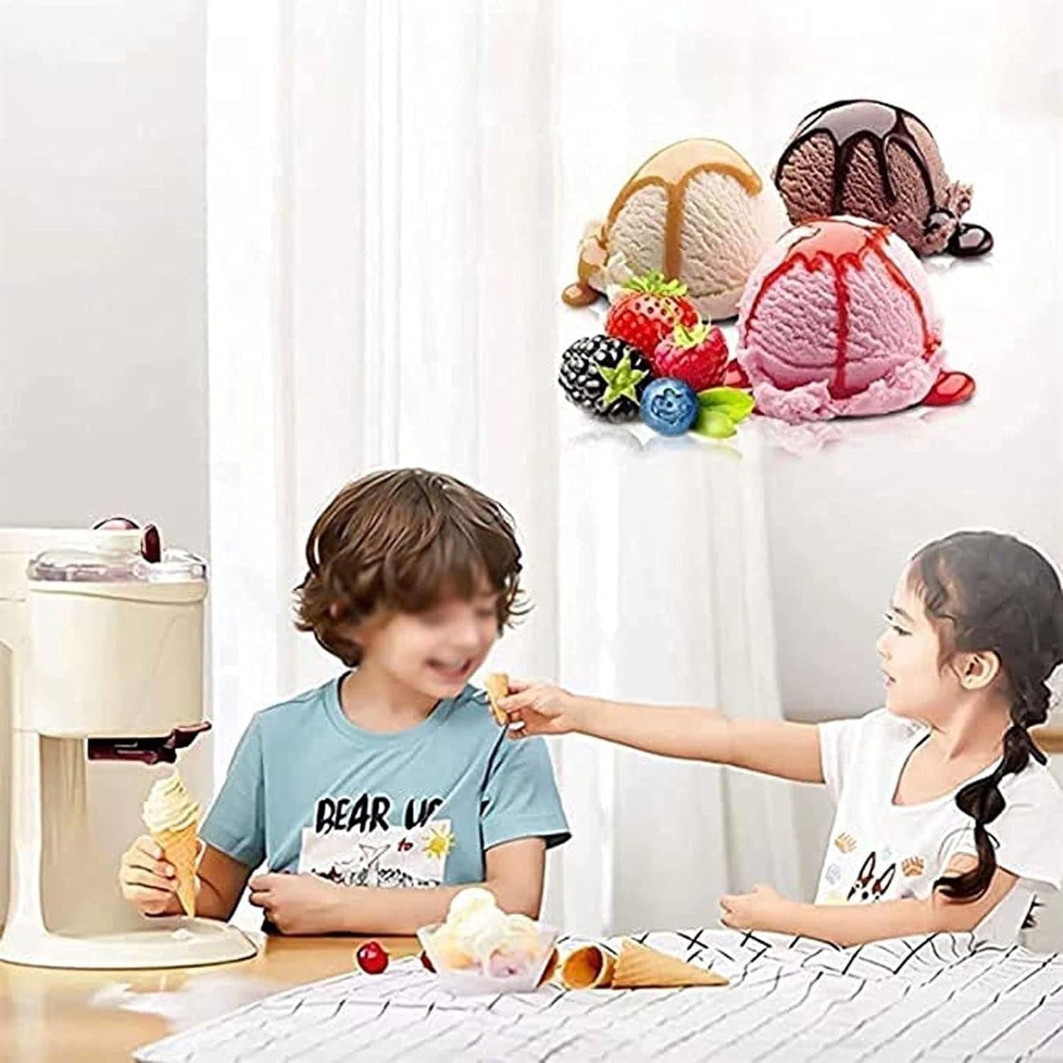 2L Electric Ice Cream Maker Machine Fast Churn Easy Clean Home Desserts