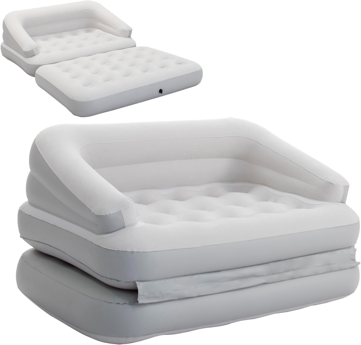 Inflatable Sofa Bed Couch 2 Seater Air Sofa Camping Guest Bed Grey