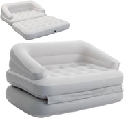 Inflatable Sofa Bed Couch 2 Seater Air Sofa Camping Guest Bed Grey