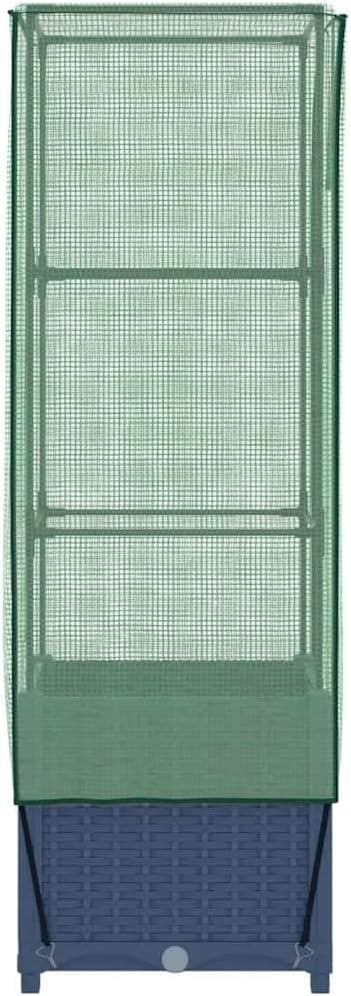 Raised Bed Planter with Greenhouse Cover 40x40x139cm | Rattan Look