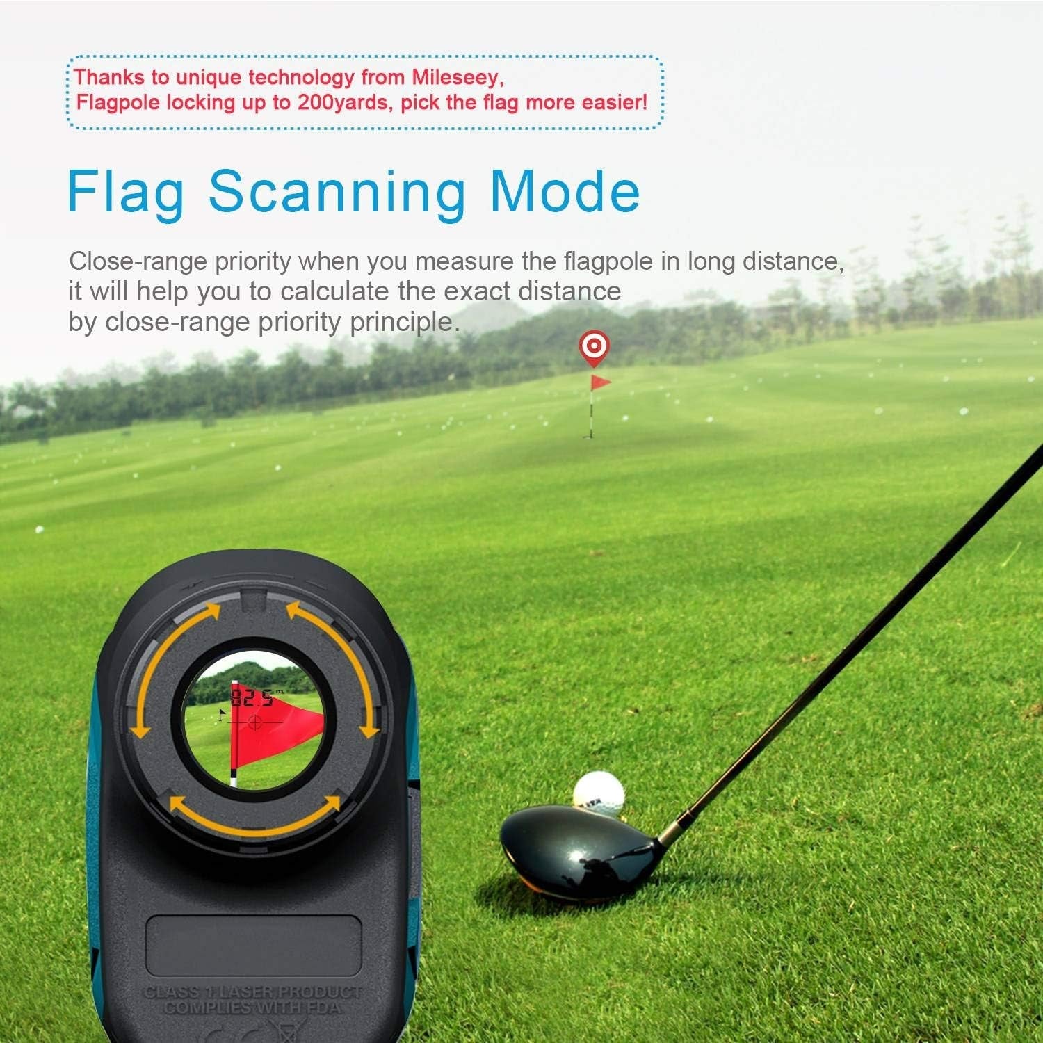 Golf Range Finder 660 Yards Slope Flag Lock Laser Accuracy Compact