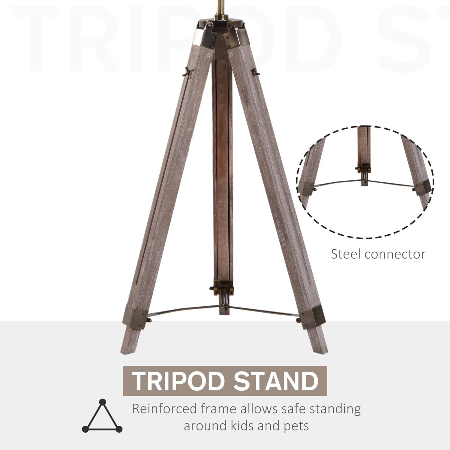 Industrial Tripod Floor Lamp Nautical Spotlight Adjustable Height E14