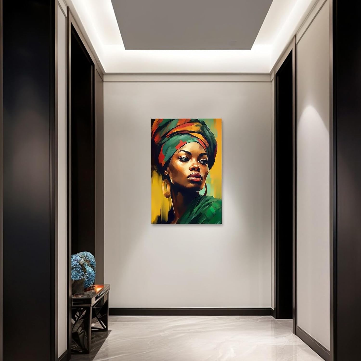 African Woman Canvas Wall Art 60x40cm Framed Portrait