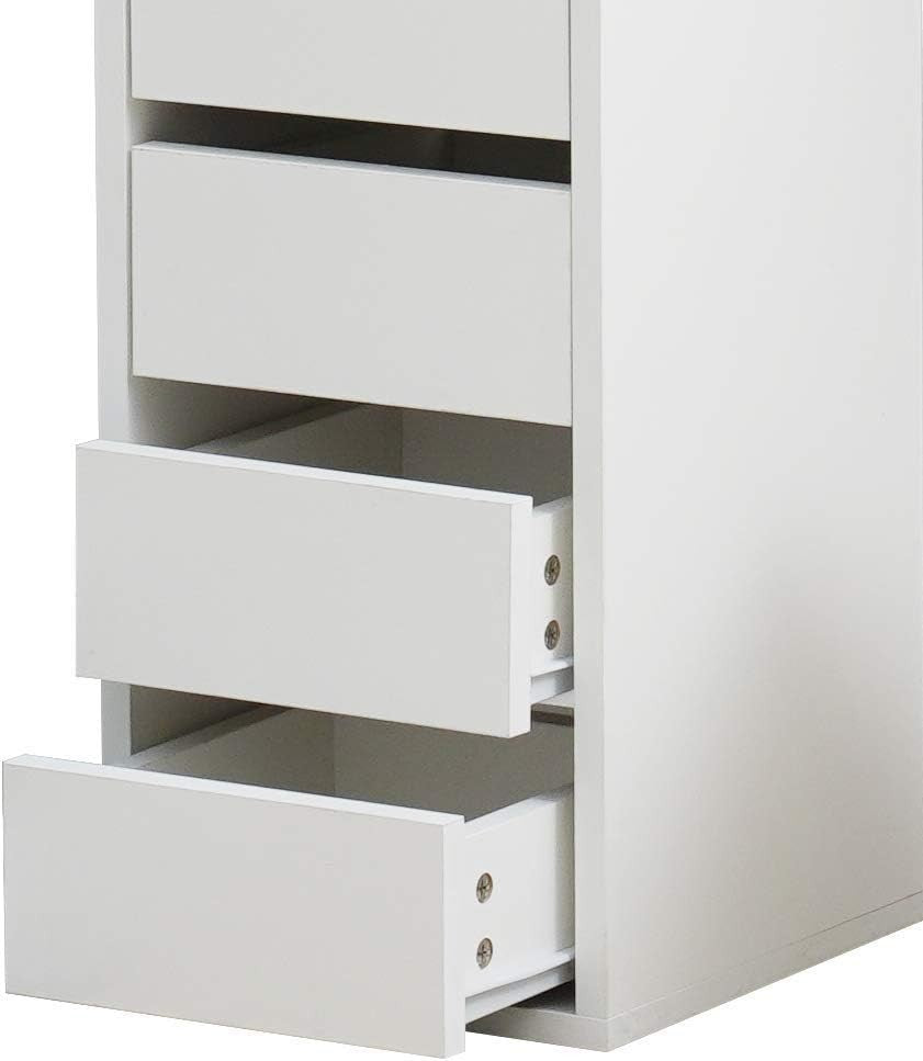 Corner Vanity Dressing Table Set White 3 Hollywood Mirror 5 Drawer Stool (74/77)